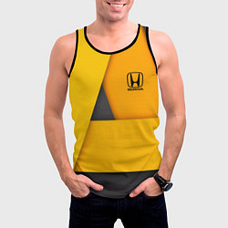 Майка-безрукавка мужская Honda - Yellow, цвет: 3D-черный — фото 2