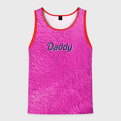 Майка-безрукавка мужская Daddy pink, цвет: 3D-красный