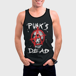 Майка-безрукавка мужская Punks Not Dead Анархия, цвет: 3D-черный — фото 2