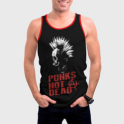 Майка-безрукавка мужская Punks Not Dead, цвет: 3D-красный — фото 2