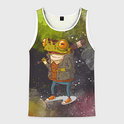 Мужская майка без рукавов Лягушка хулиган Frog hooligan