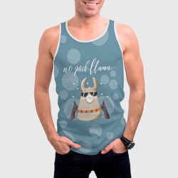Майка-безрукавка мужская No prob-lama Лама, цвет: 3D-белый — фото 2
