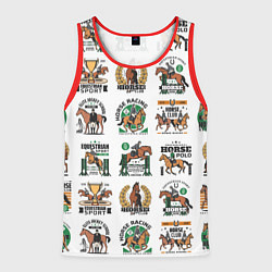 Мужская майка без рукавов Конный спорт Паттерн