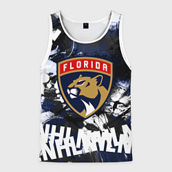 Майка-безрукавка мужская Florida Panthers, Флорида Пантерз, цвет: 3D-белый