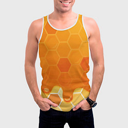 Майка-безрукавка мужская Мёд от пчёл, цвет: 3D-белый — фото 2