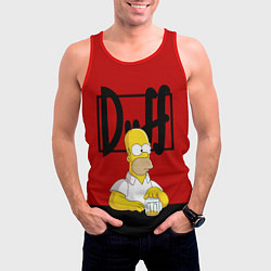 Майка-безрукавка мужская Гомер и пиво Симпсоны Simpsons, цвет: 3D-красный — фото 2