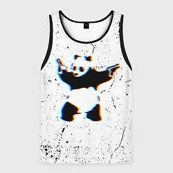 Майка-безрукавка мужская Banksy Panda with guns Бэнкси, цвет: 3D-черный