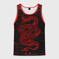 Майка-безрукавка мужская Красная Змея Red Snake Глитч, цвет: 3D-красный