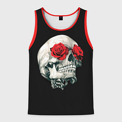 Майка-безрукавка мужская Череп Розы, цвет: 3D-красный