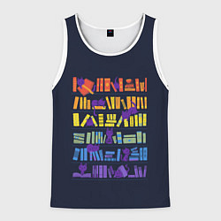 Мужская майка без рукавов Коты и книги