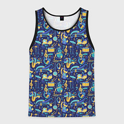 Майка-безрукавка мужская Музыкальные Инструменты Музыкант, цвет: 3D-черный