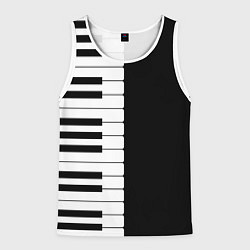 Мужская майка без рукавов Черно-Белое Пианино Piano