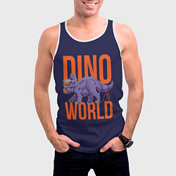 Майка-безрукавка мужская Dino World, цвет: 3D-белый — фото 2