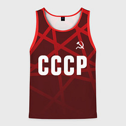 Майка-безрукавка мужская СССР КРАСНЫЕ ЛИНИИ, цвет: 3D-красный
