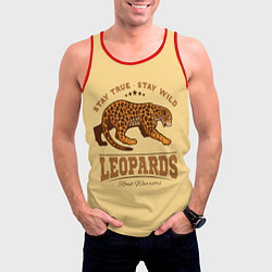 Майка-безрукавка мужская ЛЕОПАРД - LEOPARDS, цвет: 3D-красный — фото 2