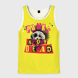 Майка-безрукавка мужская Punks Not Dead - Панки Хой!, цвет: 3D-белый