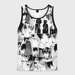 Майка-безрукавка мужская Psycho Pass pattern, цвет: 3D-черный
