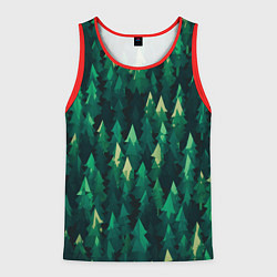 Майка-безрукавка мужская Еловый лес spruce forest, цвет: 3D-красный