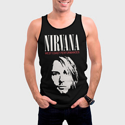 Майка-безрукавка мужская NIRVANA Kurt Cobain, цвет: 3D-черный — фото 2