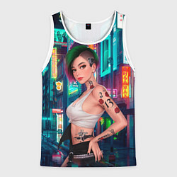 Майка-безрукавка мужская Judy Cyberpunk2077 Киберпанк, цвет: 3D-белый