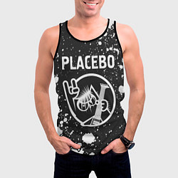 Майка-безрукавка мужская Placebo - КОТ - Брызги, цвет: 3D-черный — фото 2