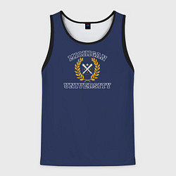 Мужская майка без рукавов Michigan University, дизайн в стиле американского