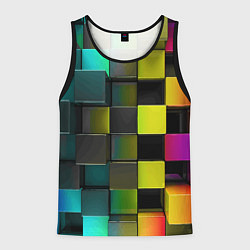 Майка-безрукавка мужская Colored Geometric 3D pattern, цвет: 3D-черный