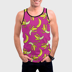 Майка-безрукавка мужская Banana pattern Summer Color, цвет: 3D-черный — фото 2