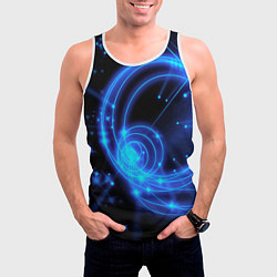 Майка-безрукавка мужская Неоновый космос Neon space, цвет: 3D-белый — фото 2