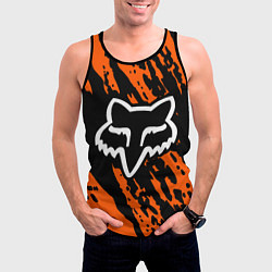 Майка-безрукавка мужская FOX MOTOCROSS ORANGE, цвет: 3D-черный — фото 2