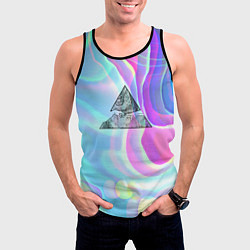 Майка-безрукавка мужская Размытые волны Микеланджело, цвет: 3D-черный — фото 2
