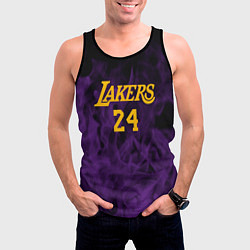 Майка-безрукавка мужская Lakers 24 фиолетовое пламя, цвет: 3D-черный — фото 2
