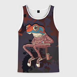 Мужская майка без рукавов Лягуха на стиле