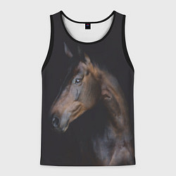Майка-безрукавка мужская Лошадь Благородство, цвет: 3D-черный