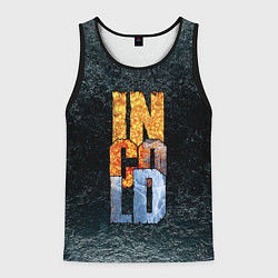 Майка-безрукавка мужская IN COLD логотип на темном фоне, цвет: 3D-черный