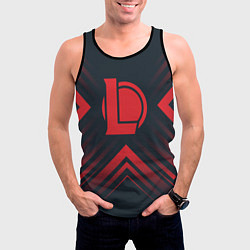 Майка-безрукавка мужская Красный Символ League of Legends на темном фоне со, цвет: 3D-черный — фото 2