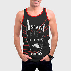 Майка-безрукавка мужская Stay hard, цвет: 3D-красный — фото 2