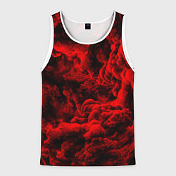 Майка-безрукавка мужская Красный дым Red Smoke Красные облака, цвет: 3D-белый