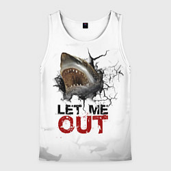 Мужская майка без рукавов Акула Let me out - пасть акулы
