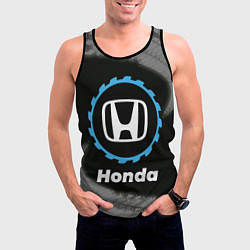 Майка-безрукавка мужская Honda в стиле Top Gear со следами шин на фоне, цвет: 3D-черный — фото 2