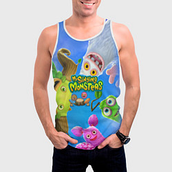 Майка-безрукавка мужская Мои поющие монстры, цвет: 3D-белый — фото 2