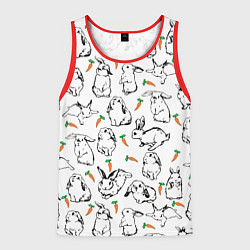 Мужская майка без рукавов Зайцы с морковками
