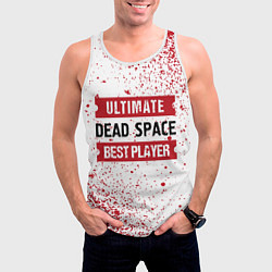 Майка-безрукавка мужская Dead Space: красные таблички Best Player и Ultimat, цвет: 3D-белый — фото 2
