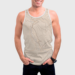 Майка-безрукавка мужская Песчаная Топографическая Карта, цвет: 3D-белый — фото 2