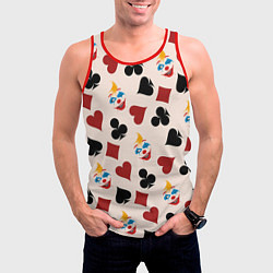 Майка-безрукавка мужская Джокер карты масть cards joker clown, цвет: 3D-красный — фото 2