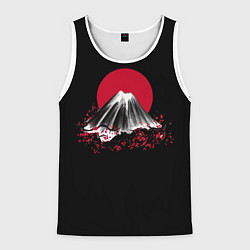 Мужская майка без рукавов Гора Фудзи Цветение сакуры