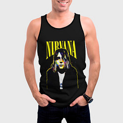 Майка-безрукавка мужская Рок - группа Nirvana, цвет: 3D-черный — фото 2