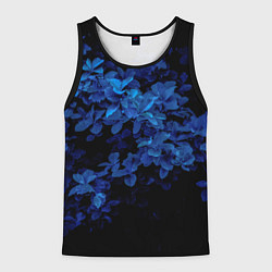Майка-безрукавка мужская BLUE FLOWERS Синие цветы, цвет: 3D-черный