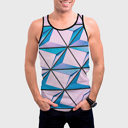 Майка-безрукавка мужская 3D иллюзия-треугольники, цвет: 3D-черный — фото 2