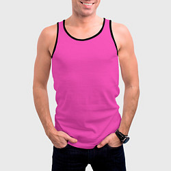 Майка-безрукавка мужская Яркий розовый из фильма Барби, цвет: 3D-черный — фото 2